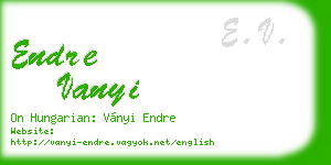 endre vanyi business card