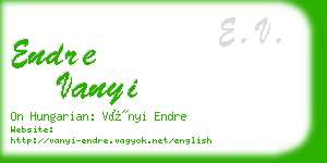 endre vanyi business card